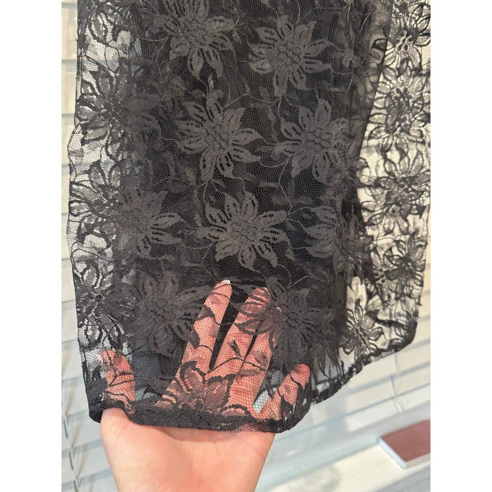 Vintage Victoria's Secret Gold Label Sheer Black Lace Teddy Small Dark Romantic - Picture 2 of 9